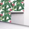 壁紙自己粘着植物の葉と花の壁紙リビングルームの装飾用の取り外し可能な紙壁壁画45cm幅