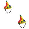 Bandanas 4 Pcs Clown Hat Headband Unique Hairband Make Decorative Clasp Party Mini Headdress