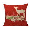 Pillow Cross-border Red Christmas Cover Home Fabric Square Backrest Lunch Break Linen Wholesale.