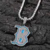 Pendentif Colliers Hip Hop Iced Out Lettre B Pendentif Collier Noctilucent Argent Plaqué avec Corde Chaîne pour Hommes Femmes J230612