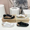 Check Katoen Sneakers Designer Mannen Print Vrouwen Lederen Vintage Sneaker Designer Lace Up Klassieke Lattice Schoenen Outdoor Casual Schoenen