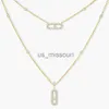 Pendant Necklaces 100 925 sterling silver double layer pendant women's necklace 1 Original French luxury jewelry Holiday gift J230612