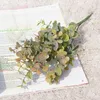 Fleurs séchées, plantes artificielles poussiéreuses en plastique, feuilles vertes, branche d'eucalyptus pour jardin, maison, décoration de mariage, noël