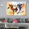 Handmade Abstract Music Oil Painting on Canvas Dancing Angels Vibrant Wall Art Masterpiece for Office