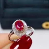 Anillos de racimo, anillo de rubí Natural y Real de alta calidad, compromiso de boda de piedras preciosas para mujeres, regalo de joyería fina al por mayor