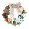 Decorative Flowers Christmas Wreath Plant Cane Deer Door Hang Diy Decoration Nut Cotton Festival Wi Ribbon For