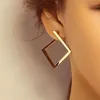 Orecchini a bottone 2023 quadrati geometrici per le donne regalo di gioielli di moda rettangolari in metallo color oro