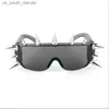 Стимпанк заклепки Spike Wild Rock Bar Солнцезащитные очки Goggles Женщины мужчины y2k панк солнце