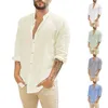 Polos pour hommes Chemise décontractée en coton et lin pour hommes Tops amples T-shirt à manches courtes Printemps Automne Été Casual Handsome Men Shirt 230612