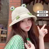 Berets Cute Cartoon Frog Bucket Hat For Women Korean Fisherman Female Panama Outdoor Hiking Beach Fishing Sunscreen Sun Caps