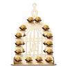 Plates Chocolate Candy Stand Wooden Birdcage Shaped Sugar Dessert Display Rack Self-Assembly Home Party Serving Decor