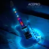 Corpo de guitarra elétrica acrílica Acepro com 11 vias Swtich LEDs multicoloridos Fretboard com LEDs coloridos de alta qualidade frete grátis