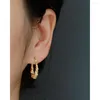 Hoop Earrings 925 Sterling Silver Earring Fashion Circle Zircon Twist Irregular Ear Ring Simple Temperament Trendy Women Girl Jewe