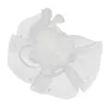 Bandanas Exquisite Headband Floral Headdress Mesh Hair Clip Women Decoration For Wedding Evening Party (White)