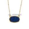 Pendant Necklaces Pendant Necklaces Resin Oval Druzy Necklace Gold Color Chain Drusy Hexagon Style Luxury Designer Brand Fashion Jewelry For WomenPend J230612