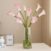 Simulazione di fiori decorativi Calla Lily PU Long Pole Single Support Flower Hand Curling