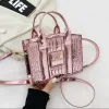 Sacos de noite bolsas de couro envernizado para mulheres 2023 tendência moda pedra padrão bolsa de ombro mulher personalidade luxo pequena bolsa quadrada