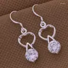 Dangle Earrings High Quality Gorgeous AE487 Classic Silver Color For Women Wholesale Fashion Jewelry Bubble Heart