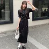 Ubranie etniczne Balck chiński styl sukienka styl vintage mandarynki qipao topskirt kobiety eleganckie cheongsam seksowne podzielone vestidos