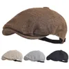 BERETS MÄNS SOMMER BERET utomhus andningsbara nyheter CAP Spring Flat Top Solid Duck Bill Hat Retro Gatsby Beret Women's G220612