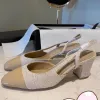 Sandali classici di design Scarpe da sposa da donna di alta qualità tacchi spessi estivi moda diapositive a testa tonda 100% pelle Sandali con plateau di grandi dimensioni da ufficio Wirh Box