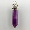 Pendanthalsband 8x38mm Purple Crystal Stone Gem Pelar Jewelry S214