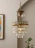 Lustres 2023 Vintage Gold Crystal Lustre Iluminação Para Quarto Sala De Jantar Casa El Moderno LED Pendurado Teto Lâmpada Pingente