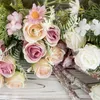 Fiori Decorativi Un Fascio Di Seta Artificiale Rosa Margherita Bouquet Di Fiori Finti Palla Finta Per La Decorazione Domestica Di Nozze