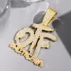 Hanger Kettingen Mannen Iced Out Cubaanse Schakelketting voor Mannen met KONING KONINGIN SAVAGE OTF ICE Brief Hanger Hiphop Mode-sieraden Geschenken 230609