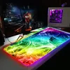 Rests Cooles abstraktes Design, benutzerdefiniertes RGB-Gaming, großes Mauspad, Gamer-LED-Computer-Mauspad mit Hintergrundbeleuchtung, Teppich für Tastatur, Schreibtischunterlage