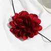 Tour de cou fleur sangle cravate collier tissu matériel artificiel accessoires en tissu pour femmes fille