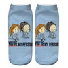 Lovely 3D Printed Socks TV Play Friends Grey's Anatomy Printing Girls Chaussette 21 Cartoon Patterns Ankle Socks