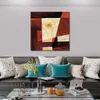 Abstract Canvas Art Starry Sunrise I Måla handgjord exotisk dekor för Tiki Bar