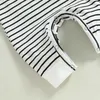 Jumpsuits Cotton jumpsuit Fashion Short sleeved summer baby clothing Striped pockets G220606