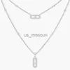 Pendant Necklaces 100 925 sterling silver double layer pendant women's necklace 1 Original French luxury jewelry Holiday gift J230612