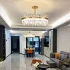 Chandeliers Deluxe Crystal Ceiling Chandelier Nordic Simple Light Luxury Round Villa Pendant Suitable Living Room Dining Lamps