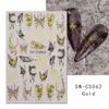 Floaty butterfly Nail Stickers Gold silvery blocking love large butterfly fairy nail Transfer Decals