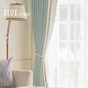 Vorhang, französische Vorhänge für Wohnzimmer, Esszimmer, Schlafzimmer, cremefarben, windblau, Fensternähte, Stoff, verdickt, Arbeitszimmer, individuelle Anpassung