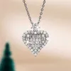 Pendanthalsband 2022 Heart Necklace Series for Women Luxury Silver Color Chain With CZ Wedding Trend Eternity Jewelry R230612