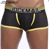 JOCKMAIL Sexy Men Underwear Boxer Breathable Mesh boxershorts men Male Underpants cueca Gay penis Man Panties Mens Trunks 230612