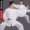 Ubranie etniczne tai chi mundurzy tradycyjny chiński ubrania mężczyzna dama długie rękawy Wushu Taichi Mężczyźni ćwiczyć tang garnitur