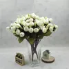 Dekorative Blumen, 1 Bündel, bunte Seide, künstliche Blumen, 15 Knospen, Mini-Rosen, Heimdekoration für Hochzeit, kleine Rosen, Blumenstrauß-Dekoration