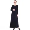 Ethnic Clothing Women&#39;s Muslim Fashion Dubai Islamic Abayas Long Hijab Round Neck Dress For Women Robe Bottoming T-shirt Female