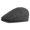 Bérets Automne Hiver Polyester Solid News Boys' Flat Top Hat Male and Female Painter Beret 02 G220612