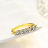 Küme halkaları moda ince moissanit elmas tasarımcı kadın düğün jewely ring 925 sterlin şeridi sonsuzluk band
