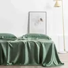 Bedding sets LivEsthete 100 Silk Green Bedding Set Mulberry 25 Momme Silk Bed Sheets Beauty Quilt Cover Set case Queen King Bed Set Z0612