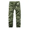 Pants Fashion Solid Cotton Cargo Pants Men Casual Slim Workout Men Trousers Multipocket