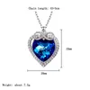 Pendant Necklaces Fashion European and American Style Blue Crystal Heart Necklace Ins Infinite Diamond Women's Jewelry Wedding Accessories R230612