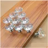 Handvatten Trekt Kabinet Pl 30Mm Diamant Meubilair Accessoire Helder Kristal Glas Deur Der Slingerknop Schroef Voor Thuis Keuken Drop Del Dheqk