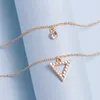 Anhänger Halsketten YWZIXLN Trend Eleganter Schmuck Kristall Dreieck Halskette Goldene Farbe Unquie Frauen Mode Großhandel N0310 R230612